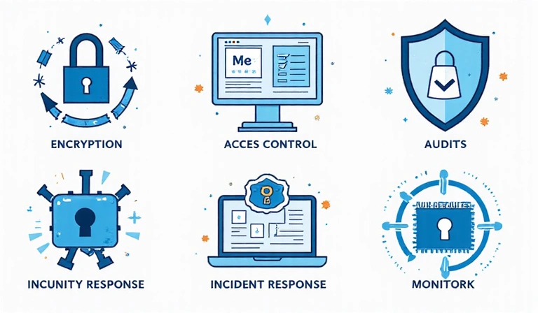 Security measures illustration showing data protection